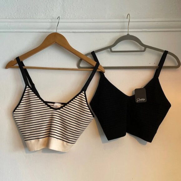 Brand new pretty secrets 2 x knit cropped tops - Picture 1 of 4